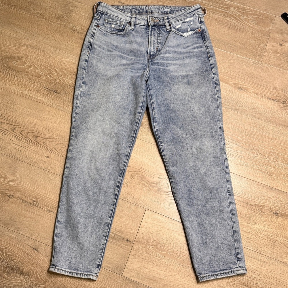 Old Navy‎ OG Straight Light Wash Distressed Denim Jeans Womens Size 6